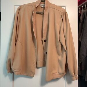 Vintage Hana Studio Beige Bomber Jacket